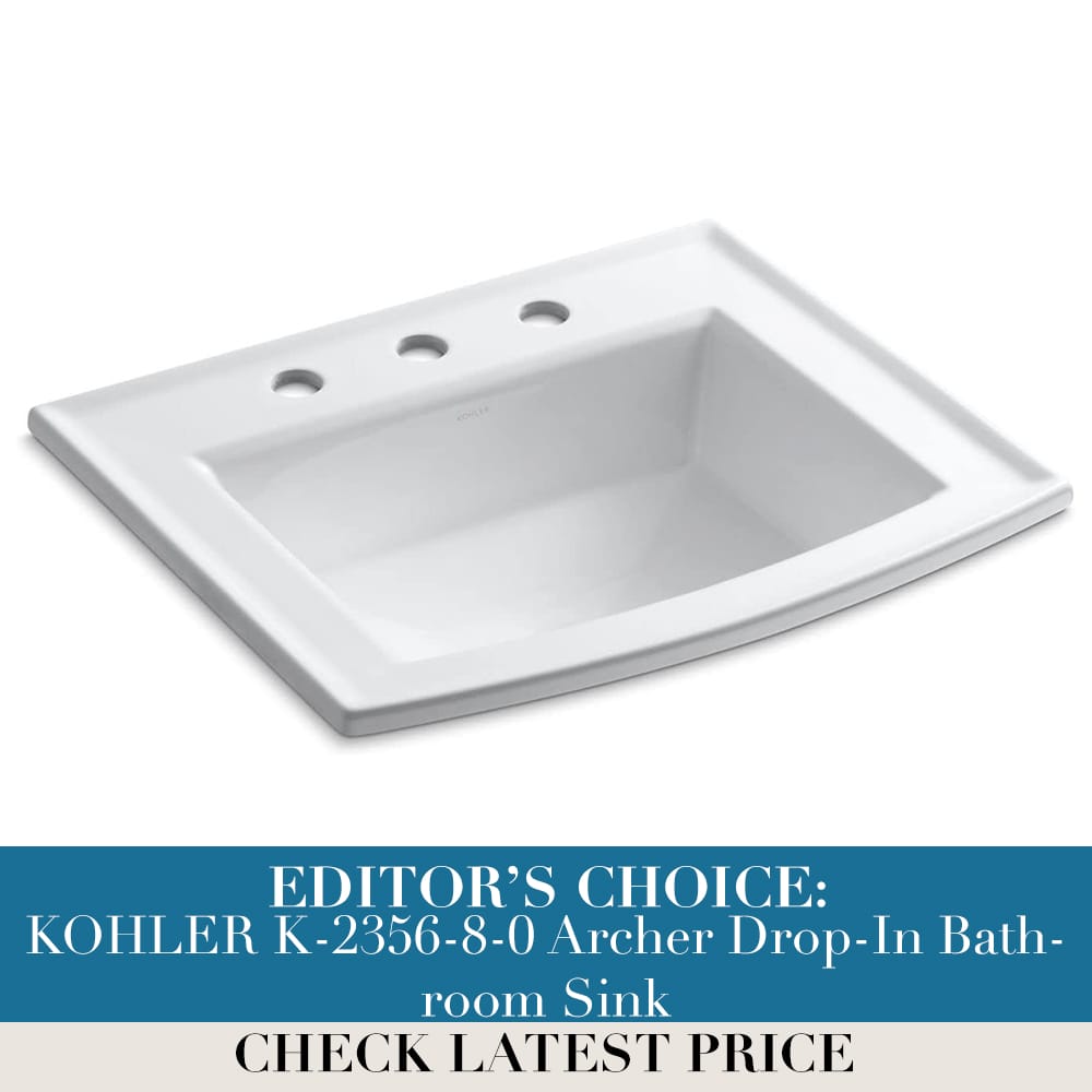 KOHLER K-2356-8-0 Archer Drop-In Bathroom Sink
