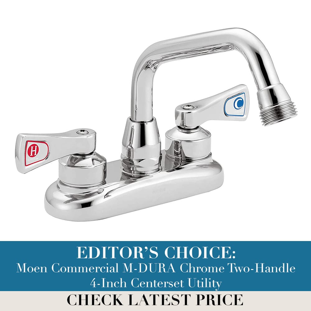 Moen Commercial M-DURA Chrome Two-Handle 4-Inch Centerset Utility