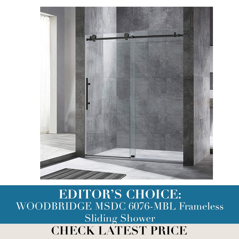 WOODBRIDGE MSDC 6076-MBL Frameless Sliding Shower
