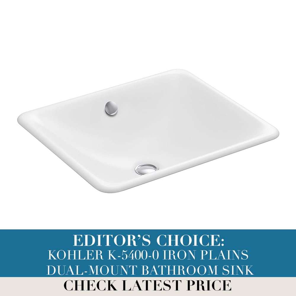 KOHLER K-5400-0 Iron Plains Dual-Mount Bathroom Sink